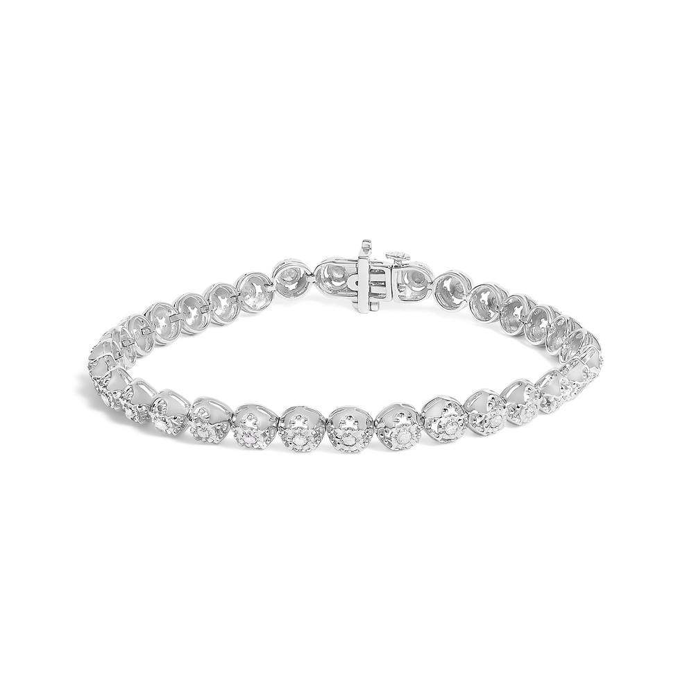 .925 Sterling Silver 1.0 Cttw Diamond